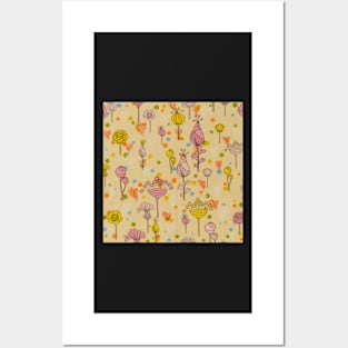 Fabric with flowers Posters and Art